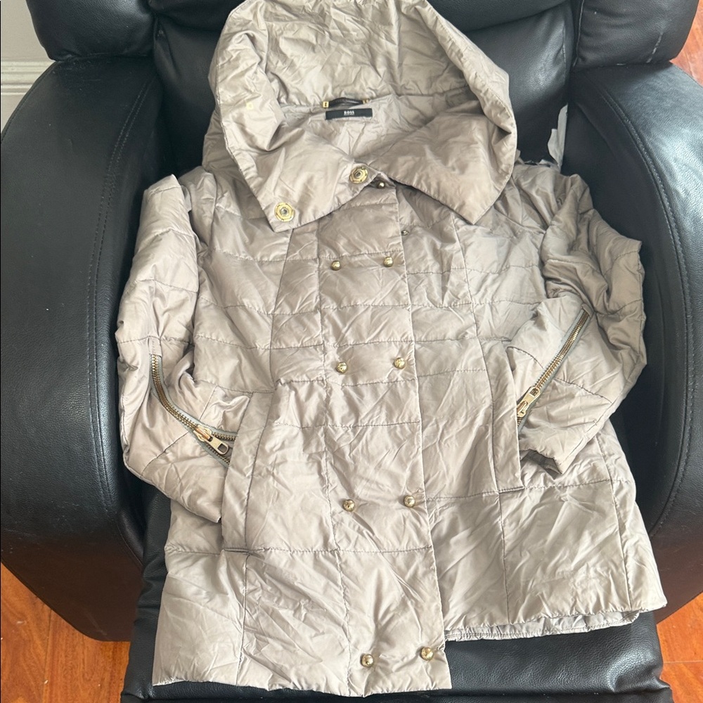 Hugo Boss Women's Beige Quilted Puffer Jacket